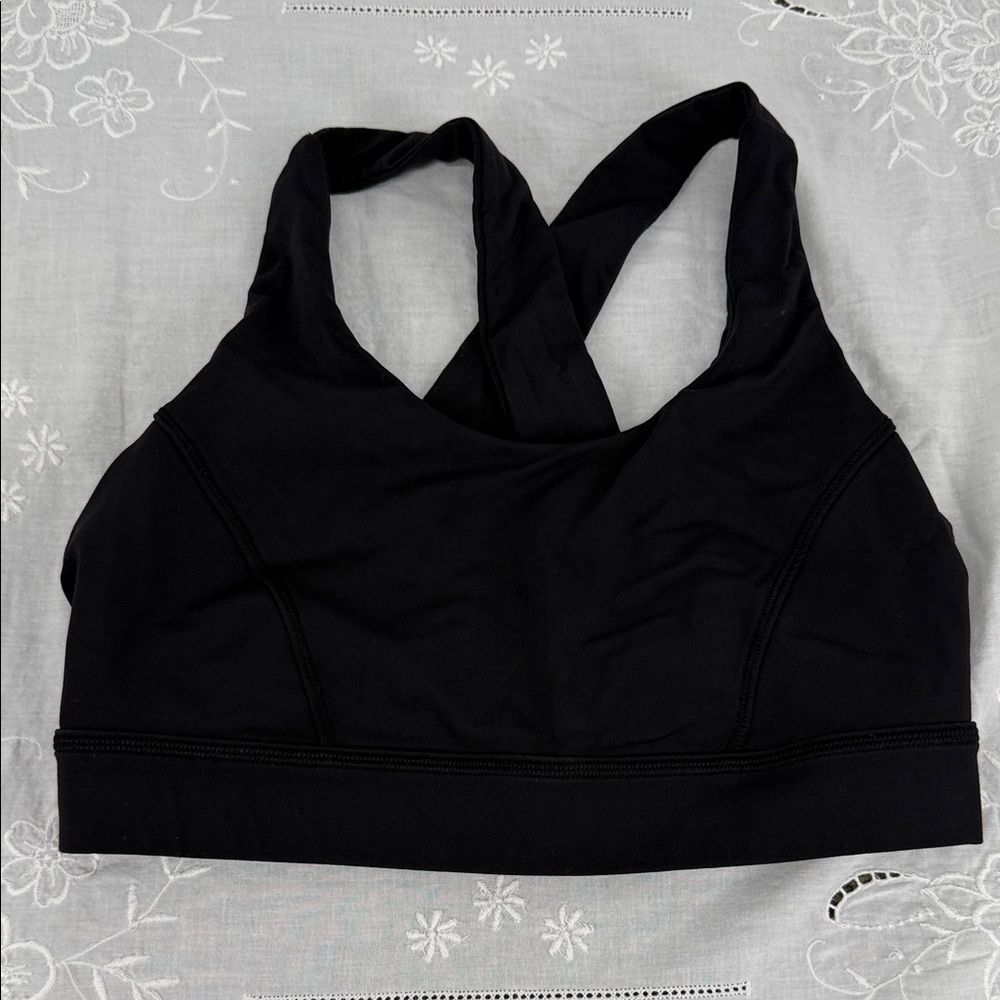 Lululemon Sports Bra Wm 8 Black Pullover Athletic Yoga Workout